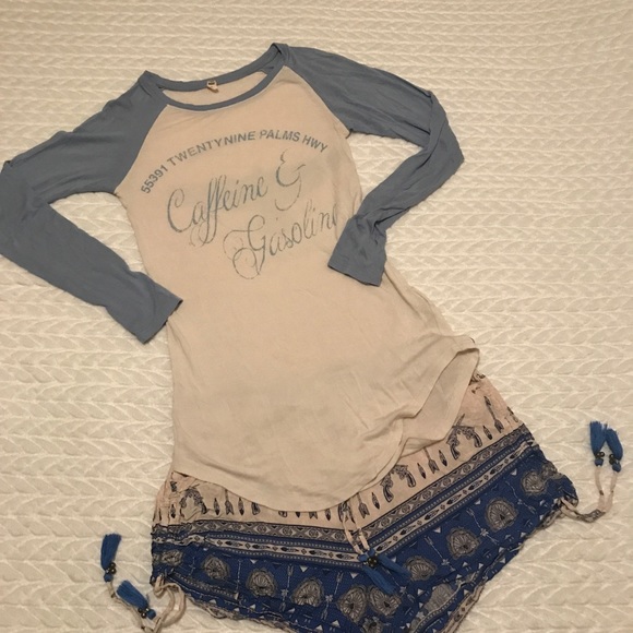 Spell Tops - Spell and the Gypsy Collective Blue & Cream Raglan